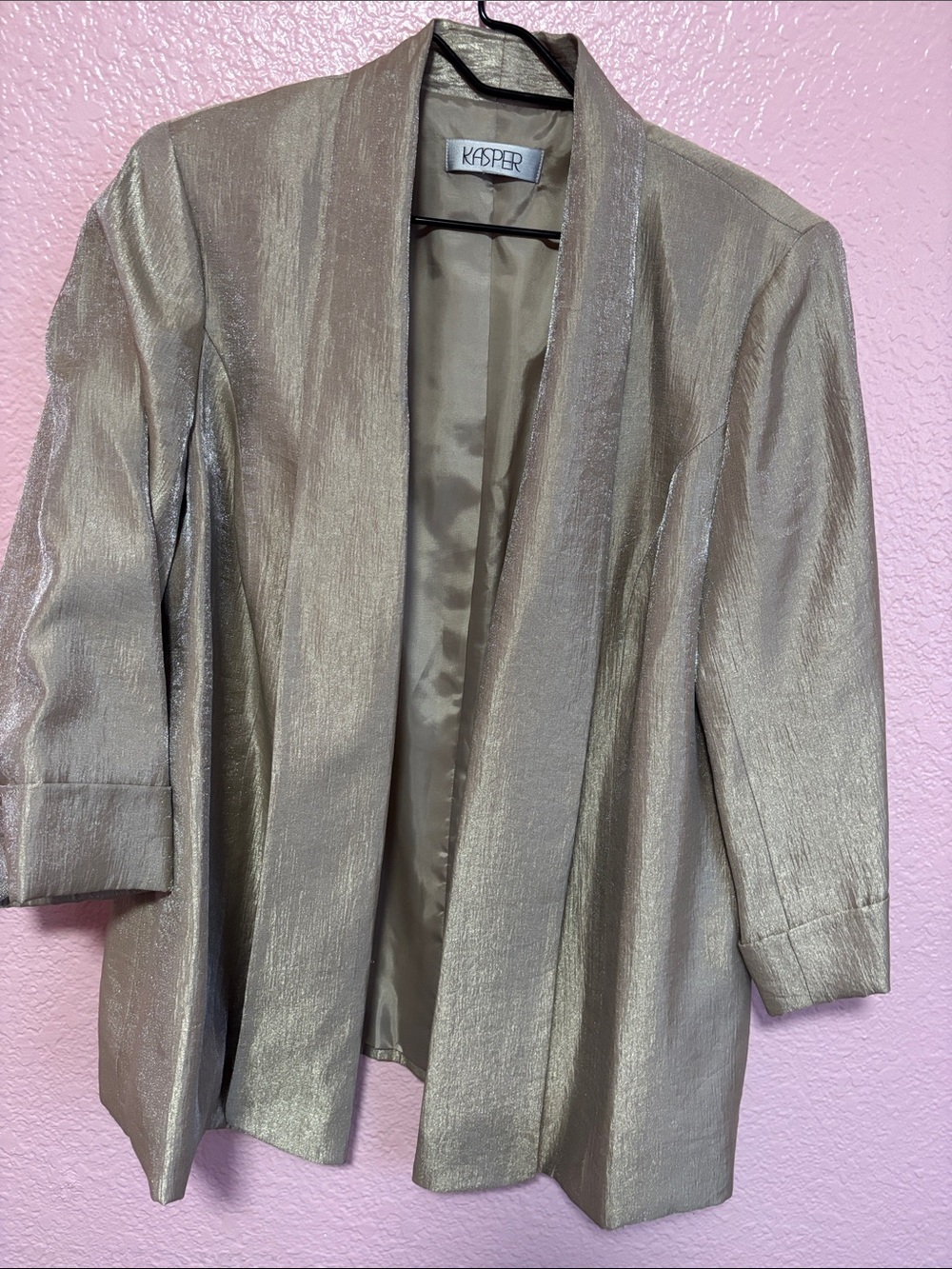 Kasper Women's Shimmering Taupe Open-Front Blazer